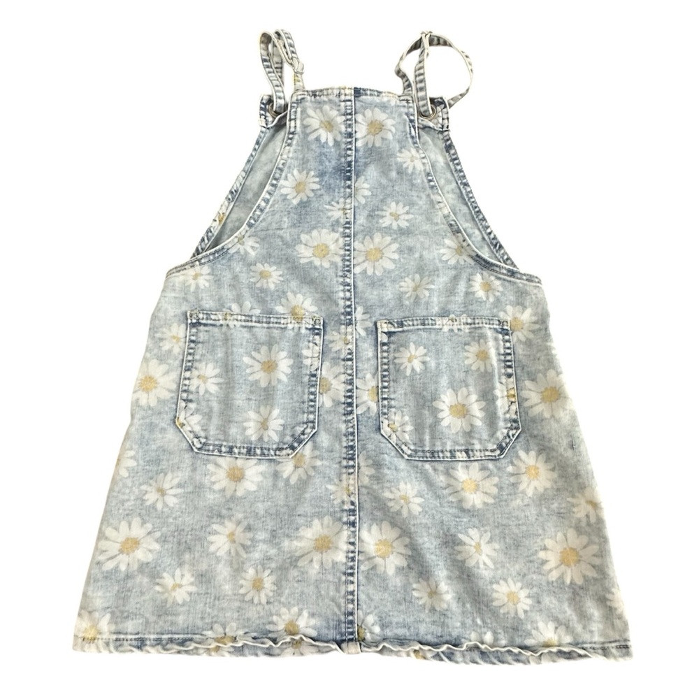 Cat & Jack Girls’ Daisy Print Denim Overall Dress / Jumper size 8 - Picture 3 of 5